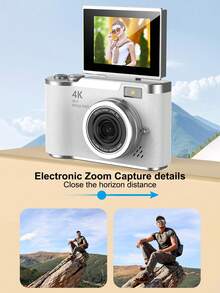 1 Pc 48MP 2.4" Rotating Screen Digital Camera, Rechargeable CCD Sensor, Comes With 32GB Memory Card And Multiple Filter Modes. Portable Anti-Shake Smart Zoom Camera, Suitable For Outdoor Use. - Multicolor - View 11