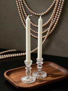 2 piezas/4 piezas Velas blancas de lujo con punta, velas largas, velas de aromaterapia, velas blancas a rayas, iluminación para meditación, creación de ambiente, adecuadas para el hogar, restaurante, decoración de hotel, gran idea de regalo, decoración navideña, regalo de cumpleaños, regalo para mujeres - Blanco - Ver 9