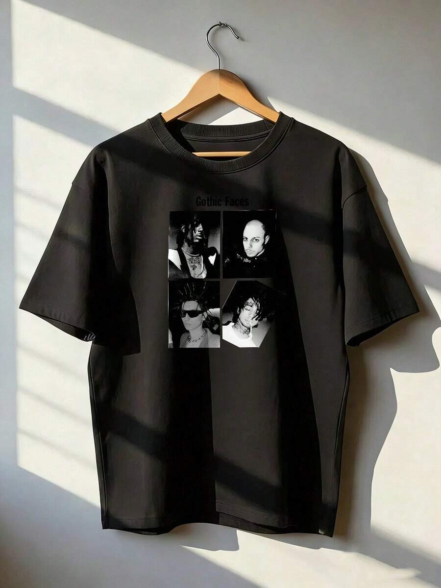 Gothic And Urban Style Short Sleeve T-Shirt, Fashionable Short Sleeve T-Shirt For Spring And Summer 2026, Made In Mexico, 180 Grams. Cartoon Print, Couple Design, Suitable For Indoor Or Outdoor Wear. Crew Neck, Unisex, Ideal For Office And Leisure. One-Piece Pack. - BK-P631577SLNDXZGY634 - 查看 1