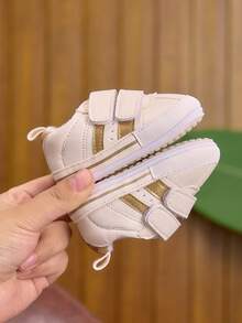 婴幼儿男女通用软底休闲运动鞋，适合0-1岁宝宝，春秋季，0-6-12个月婴幼儿鞋，四季皆宜 - 金色 - 查看 8