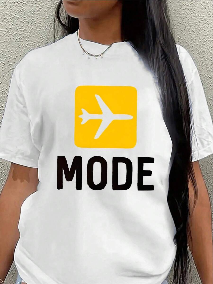 Camiseta de manga corta ligera y duradera, diseñada para viajes, perfecta para excursiones, salidas informales, viajes al aeropuerto o uso diario, disponible en una variedad de colores, cómoda y ajustada.blusa casual mujer - Blanco - Ver 1