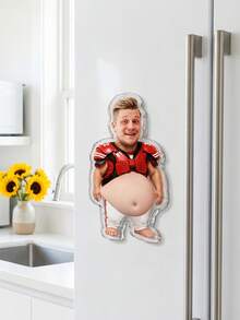 1 pieza Imán de nevera personalizado divertido y lindo con diseño de barriga, imán de foto acrílico irregular personalizado, diseño creativo, decoración de cocina, regalo de anuncio de embarazo, regalo de pareja humorístico, múltiples estilos de barriga recuerdo familiar, tiras de fotos magnéticas - Multicolor - Ver 16
