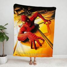 1pc S-Pider-Man Print Blanket,Retro Cartoon Style Throw Blanket,Cartoon Character Printed Blanket,All-Season Universal Nap Blanket,Character Home Decor Blanket,Modern Fashion Gift Suitable For Home Bedroom Bed Sofa Office Lunch Break Cover Picnic Blanket - Nhiều màu - Xem 2