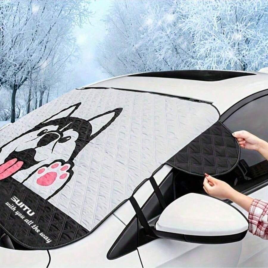 Tấm che nắng ô tô, Tấm che nắng hoạt hình, Tấm phủ kính chắn gió ô tô hoạt hình, Vải chống đông và tấm phủ tuyết - A - Xem 1