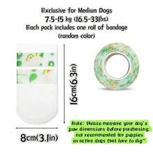 Disposable Dog Rain Boots With Self-Adhesive Straps, Waterproof Pet Foot Covers, Non-Slip Easy-To-Wear Shoes For Small And Medium Dogs, Keep Paws Clean During Outdoor Walks - Multicolor - View 13