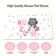 Pelindung Alas Meja Kulit Layar Penuh Motif Polka Dot Bintang Not Musik Tetesan Hujan Anime Jepang Malaikat Y2K Alas Mouse Lucu Alas Meja Kantor Tahan Air Anti Selip PU Alas Meja - View 6