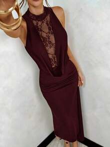 Women Midi Dresses - 紫紅色 - 查看 1