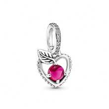 Mặt dây chuyền hình nơ và trái tim lấp lánh đính đá Cubic Zirconia, phù hợp với vòng tay charm kiểu Châu Âu, trang sức xếp lớp thanh lịch để đeo hàng ngày, quà tặng sinh nhật, kỷ niệm, ngày Valentine. - Bạc - Xem 11