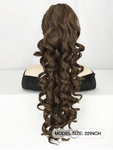 WIGGAGA 22 Inch Black/Brown/Gold Long Wavy Synthetic Hair Ponytail Extensions, Heat Resistant Fiber, Suitable For Daily Use - Rust Brown - View 2