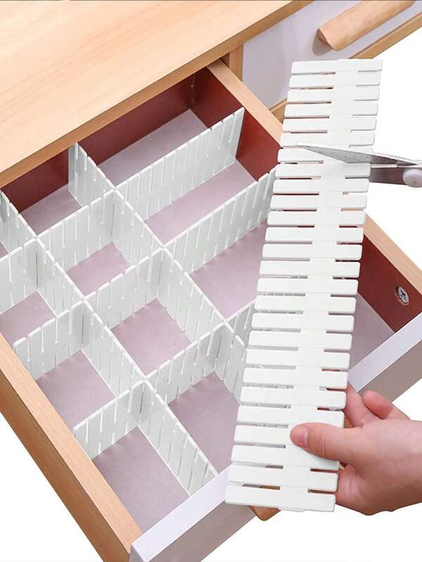 Adjustable DIY Drawer Divider Organizer, For Organizing Miscellaneous Items, Tableware, Underwear, Socks, Clothing, Skirts, Desktop And Boxes, Suitable For Kitchen, Bathroom, Bedroom, Office (Can Be Freely Cut)