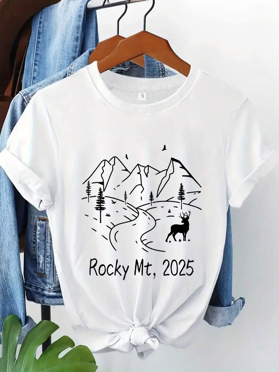 El nuevo modelo de Modern Minimalist para este año: camiseta deportiva casual para mujer, camiseta de manga corta, una prenda que combina ternura y modernidad, moderna y versátil para deportes, uso diario casual y diversas ocasiones, una blusa femenina para el uso diario informal. - Blanco - Ver 1