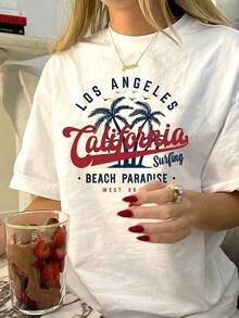 Camiseta de mujer para primavera y verano - Blanco - Ver 1