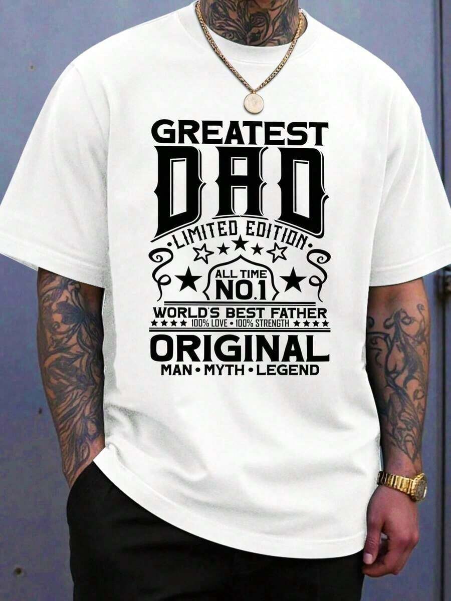 Camiseta "El Mejor Papá de la Historia" Edición Limitada, Número 1 en el Mundo, Original, Mitos, Leyendas, para el Día del Padre, Regalo de Cumpleaños para Papá - Blanco - Ver 1