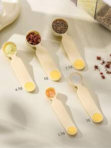 5pcs/Set Plastic Measuring Spoons Kitchen Accurate Scale With Handle For Coffee Baking Cooking Ingredients Flour Measuring Tools - Multicolor - View 3