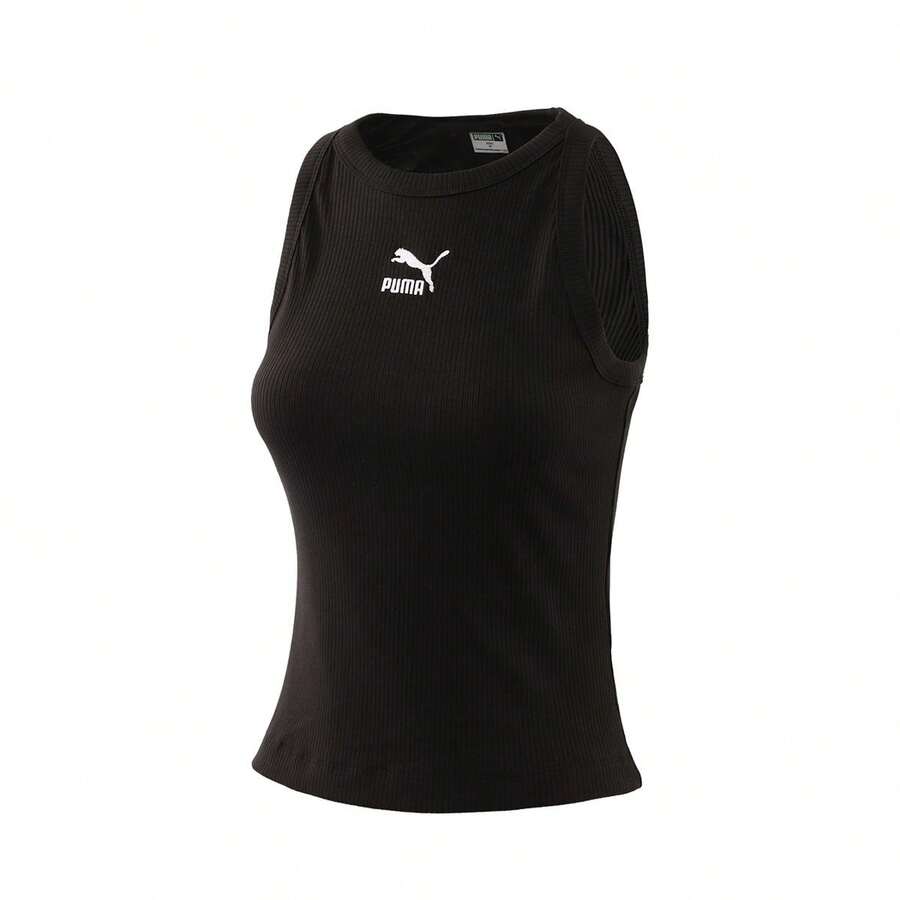 Puma Áo tank top thể thao nữ thời trang ôm sát, cổ tròn, không tay, chất liệu dệt kim, thích hợp cho mùa xuân/hè. - màu đen - Xem 1