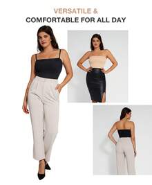 Feelingirl Summer Detachable Straps Shapewear Bodysuit Tummy Control Seamless Thong Tube Top - màu đen - Xem 5