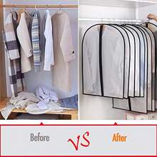 HomeClean Garment Bag Black Side Breathable Clear Full Zipper Bags for Clothes Storage 24'' x 48'' Black + Window - Ventana negra - Ver 6