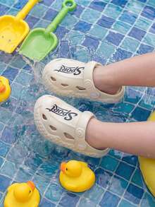 1 Pair Kids' Summer Soft Bottom Cartoon Cute Breathable Sandals, Suitable For Home & Outdoor Activities - White - View 3