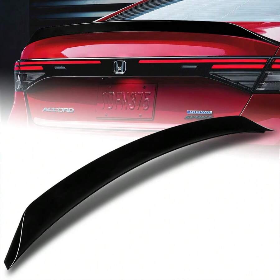 Stay Tuned Performance For 2023-2025 Hondas' Accord W-Power Pearl Painted Black Rear Trunk Duckbill Spoiler Wing - A - View 1