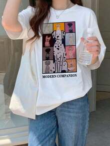 Nueva camiseta de verano para mujer, de manga corta, diseño ajustado, estilo casual. - Blanco - Ver 1