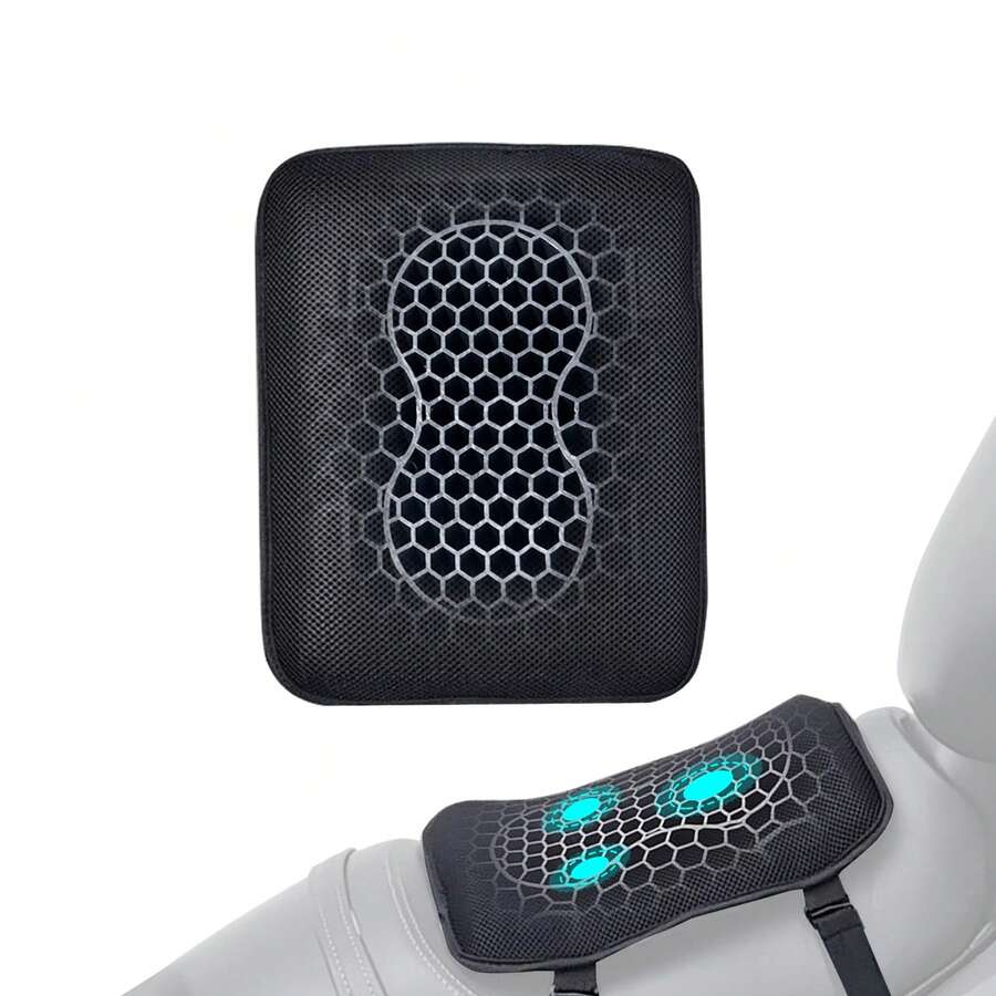 CHCYCLE Motorcycle Gel Seat Cushion, Honeycomb Structure Breathable Anti-Slip Shock-Absorbing Seat Pad For Rear Passenger, Suitable For Long-Distance Riding - Motorcycle Seat Cushion - View 1