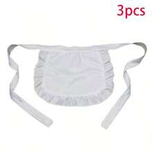 1/5pcs Maid Apron Skirt, Princess Style Solid Color Ruffled Hem Lolita Dress Accessory Apron - Multicolor - View 18