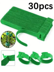 60 piezas de bridas reutilizables de gancho y bucle verdes, aproximadamente 15 cm, correas ajustables antideslizantes de nailon, material a base de plantas, cierre de gancho y bucle, perfecto para soporte de plantas trepadoras - Multicolor - Ver 14