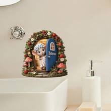 1/4 pezzi Mini decorazione porta a forma di topo, stile, adatto per giardino, scale, tronco d'albero, battiscopa, decorazione per la casa e bomboniere per feste - Porta elfica in legno - Visualizzare 4