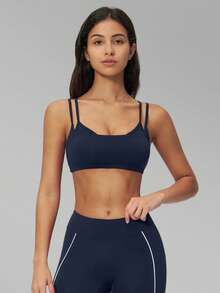 MFVIM Women's Double Strap Yoga Tank Top With Chest Padding, Spaghetti Strap, Backless Yoga Bra, Sports Outerwear Lingerie, Outdoor Running Fitness Tank Top, Suitable For Daily Commute, Outdoor Jogging, Cycling, Yoga, Pilates, Gym Workout, Women's Fitness Apparel - Navy Blue - View 7