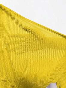 Cover up con abertura con cordón lateral - Amarillo - Ver 6