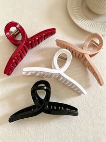 1/6pcs Silicone Soft Claw-Shaped Hair Clips, Non-Slip Elegant Minimalist Design, Occipital Hair Clips, Large Size For Women Daily Wear, Party, Travel, Autumn/Winter Holiday Fashion Accessories - Multicolor #2 - View 3