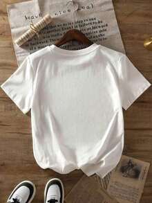 Women's T-Shirt The New White Women's T-Shirt With Cartoon Cat Design For Summer Is Very Suitable To Be Given As A Gift On Father's Day, Mother's Day, A Birthday Or Any Other Occasion. - 白色 - 查看 4