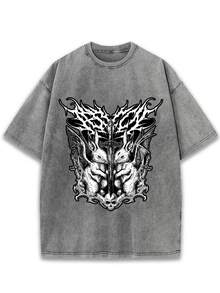 New 2026 Model, 100% Washed Cotton, Urban Casual Style, Suitable For Parties Or Festivals, Soft And Breathable Fabric, Modern Print Design, Unisex, Lightweight And Comfortable To Wear, Vintage Fashion Design. - 黑色 - 查看 6