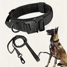Tactical Dog Collar And Leash Set, Adjustable Military Training Nylon Dog Collar With Control Handle And Metal Buckle, Suitable For Medium And Large Dogs - Multicolor - View 3