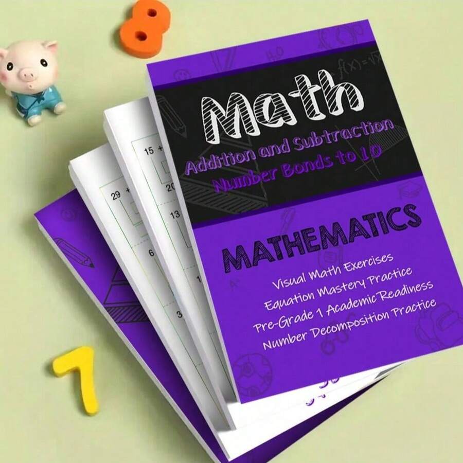 60-Page Math Workbook For Kids: Basic Math Practice Within 10, Featuring Vibrant Illustrations, Interactive Learning Activities And Progress Tracking, Lively Cover Design - Multicolor - View 1