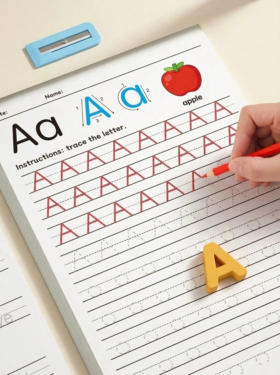 "ABC Tracing Letters Workbook: 32 Pages Of Alphabet & Number Tracing, Early Education Handwriting Practice, Perfect For Preschool Skill Building & Literacy Development" - Multicolor - View 1