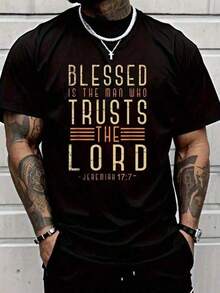 Camiseta de Algodón Negra con Versículo Bíblico, Cristiana, Dios, Salvador, Devoto, Regalo para Hombres, Camiseta de Jesús para Hombres - Negro - Ver 8