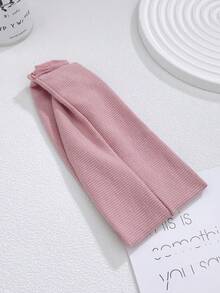 1 chiếc băng đô thấm mồ hôi màu hồng trơn đơn giản dành cho nữ, băng đô buộc nút đa năng thích hợp cho các hoạt động thể thao ngoài trời, tập thể dục, hoặc sử dụng hàng ngày. - Hồng - Xem 5