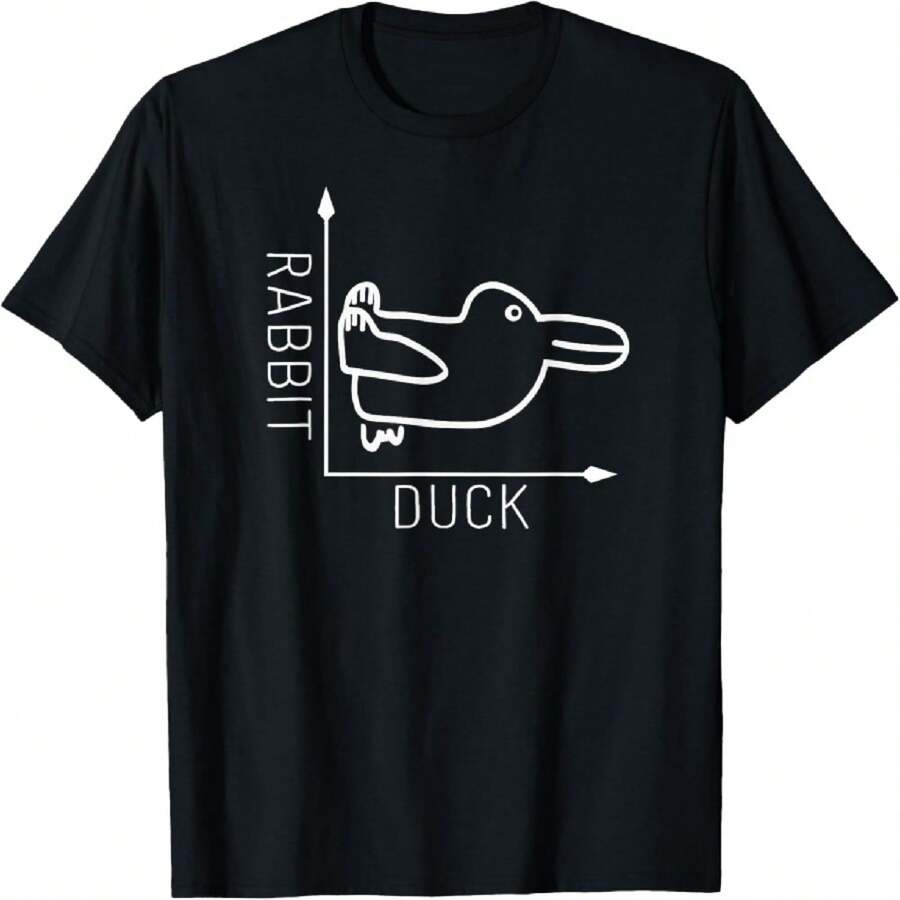 Wittgenstein Rabbit Duck - Philosopher T-Shirt - Negro - Ver 1