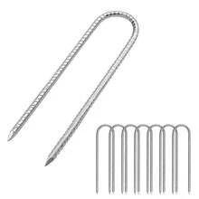 8 Pack Ground Stakes Heavy Duty, U Shape Rebar Tent Pegs Metal - 30公分 - 查看 6