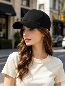 1pc Women's Adjustable Minimalist Ponytail Baseball Cap, Outdoor Golf Sports Sun Protection Hat, Work Travel Visor Cap, Spring/Summer/Autumn - Multicolor - View 1