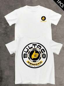 Bultaco Moto Spain Men's T-Shirt, Double-Sided Print, Casual Style, Crew Neck, 220 G/M² Cotton (1 Piece) - 白色的 - 查看 8