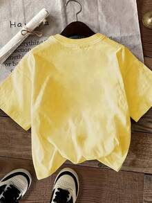 Women's Round Neck T-Shirt, New Fashion 2026, With Cartoon Puppy Print And Wine Red, Versatile For Daily Wear, Casual And Comfortable, Short Sleeve. - 黃色 - 查看 2
