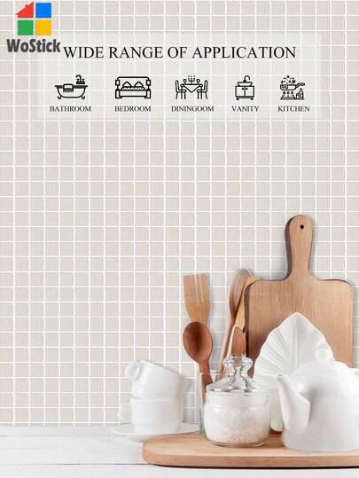 Giấy dán tường vinyl chống thấm nước, có vân, kích thước 10 inch x 10 inch, tự dính, gạch ốp tường trang trí, gạch mosaic nhỏ dán tường, trang trí nhà cửa, decal trang trí, tấm ốp tường có thể tháo rời, giấy dán tường, vật liệu phủ tường, trang trí mùa xuân, làm mới ngôi nhà của bạn, decal trang trí Rama.