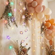 1pc Fiber Optic Flower LED String Lights, LED Flower Wreath Lights, Living Room Fairy Flower Lights, Party Decor For New Year Christmas, Artificial Flowers, Indoor Decor, Holiday Decoration, Battery Operated (Batteries Not Included) - Fiber Optic Flowers - View 6