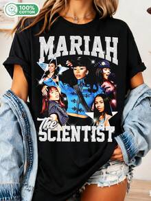 Mariahs The Scientist Vintage Bootleg Graphic Cotton T-Shirt R&B Fan Tee - Black - View 1
