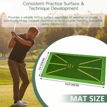 Golf Hitting Mat Set, Golf Training Mat With 3 Balls For Swing Path Feedback Detection Batting, Junior Golf Practice Mat Golf Training Accessories Golf Gifts For Beginner Men Women Home Indoor Outdoor - Default - View 4