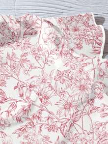 Camisa casual con estampado floral geométrico para mujer, diseño minimalista adecuado para el verano y principios del otoño - Multicolor 2 - Ver 4