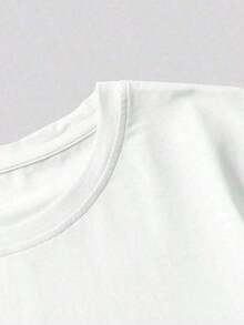 Short-Sleeve Round Neck Letter Print T-Shirt Casual Short Sleeve Round Neck Blouse For Summer And Spring Women's Clothing Casual Blouses For Women 100% Cotton - 黑色 - 查看 4