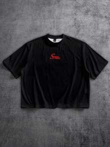 Manfinity Men's Cartoon Letter Graphic T-Shirt - Black - View 2